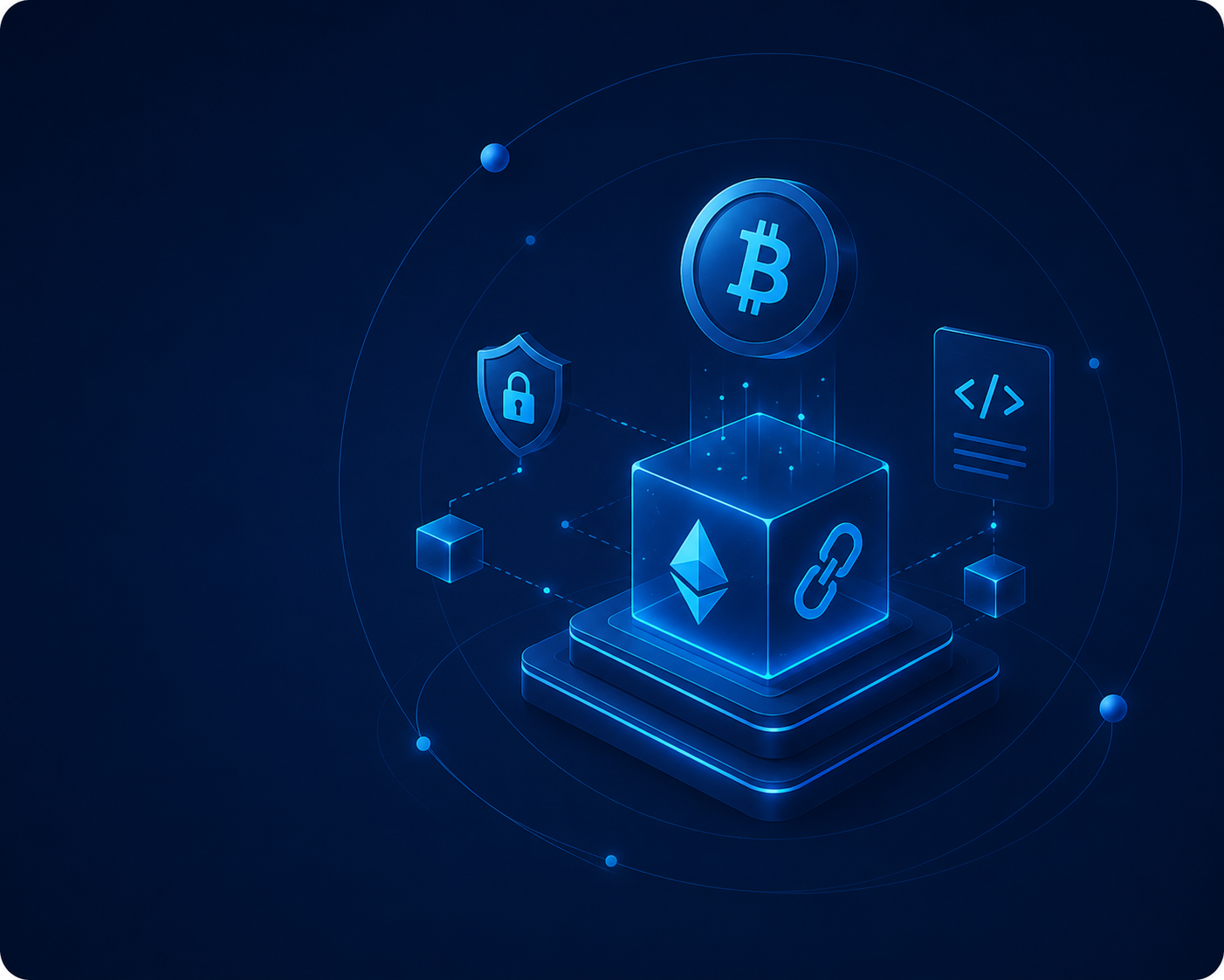 Crypto and blockchain platform development illustration