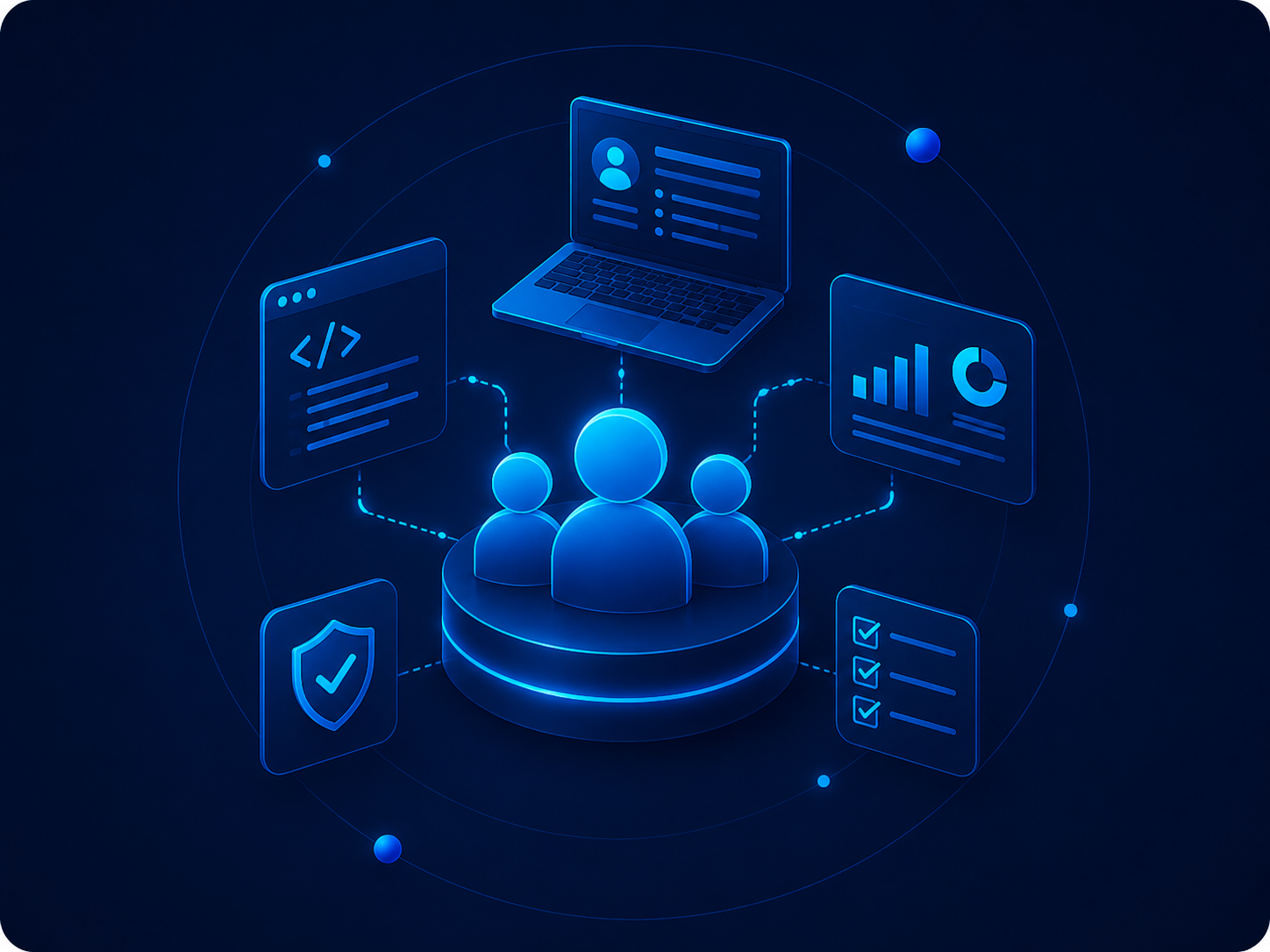 Dedicated software engineering team illustration