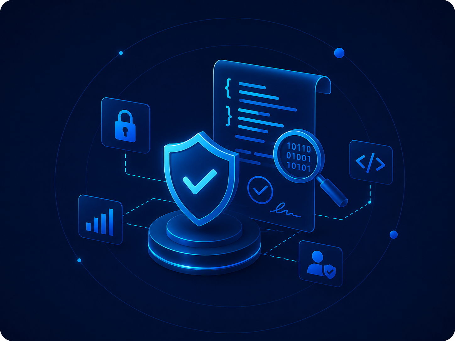 Smart contract audit and blockchain security illustration